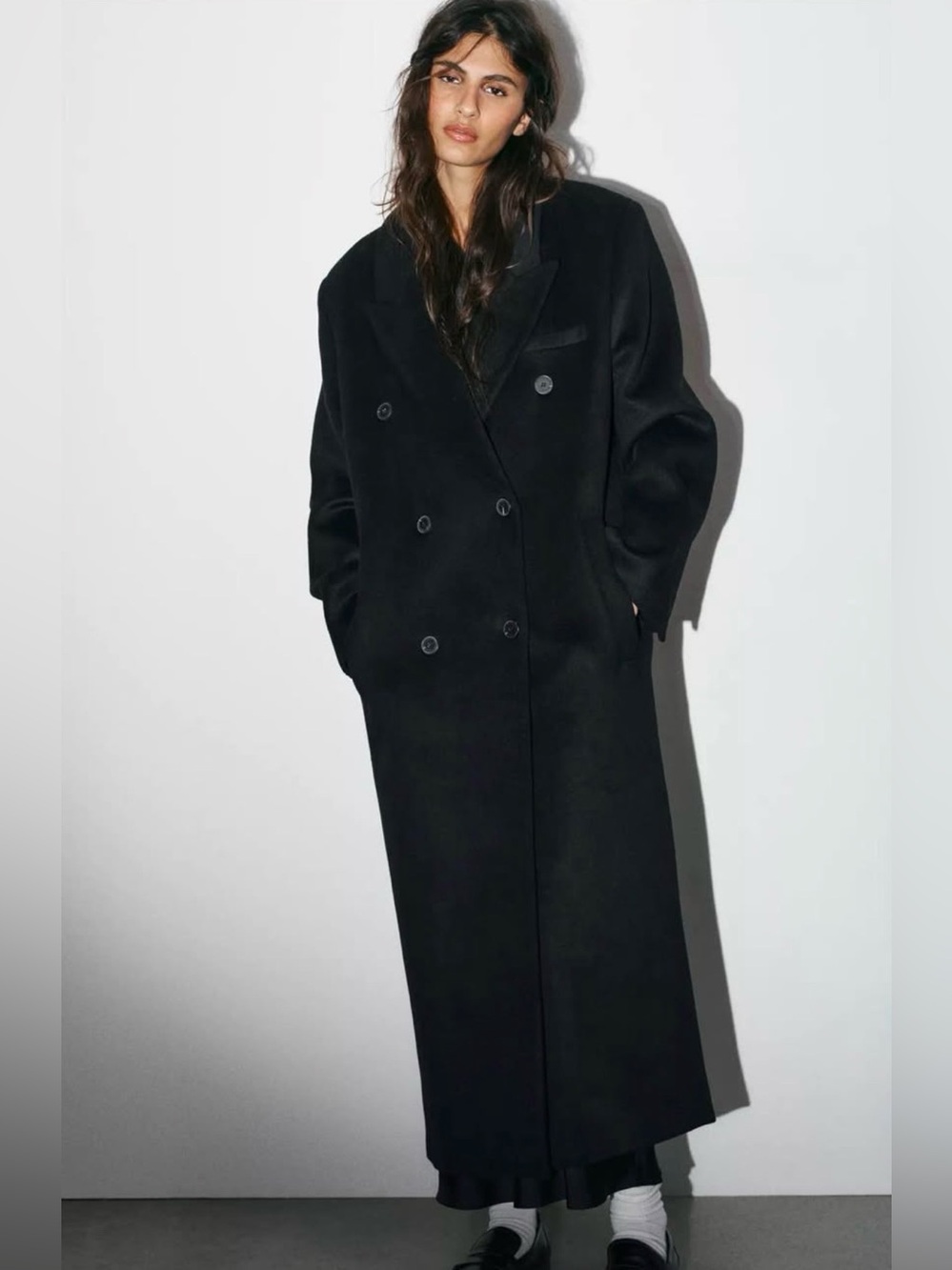 ZARA EXTRA LONG WOOL BLEND COAT, size M - Picture 4 of 9